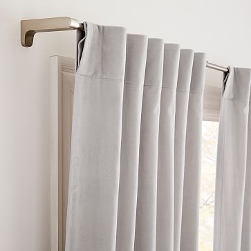 Cotton Velvet Curtain Frost Gray 48"x108" set of 2 - Image 2