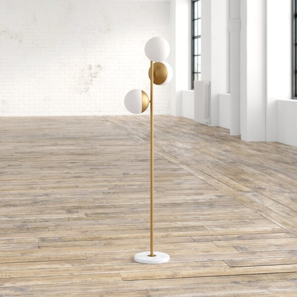 Yearby 63" Tree Floor Lamp - Brass, Frosted White - Image 1