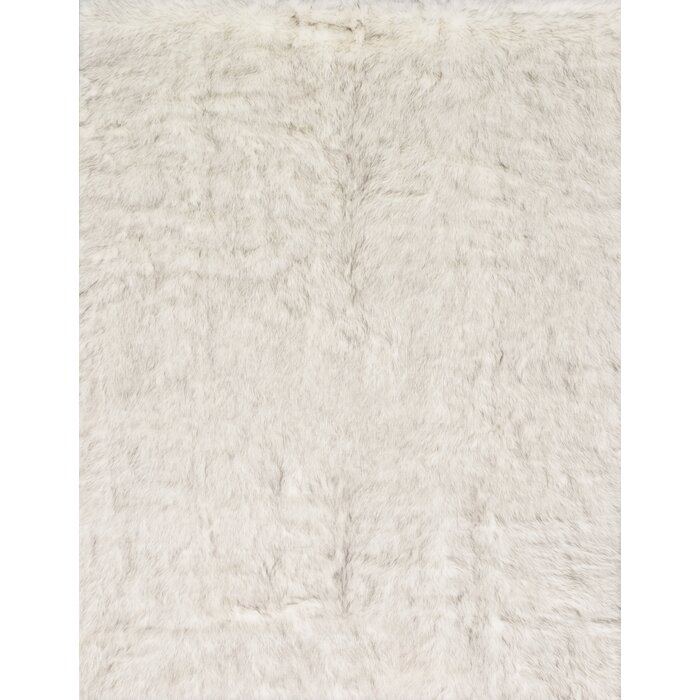Ashleigh Faux Fur Ivory/Grey Area Rug (Small) - Image 0
