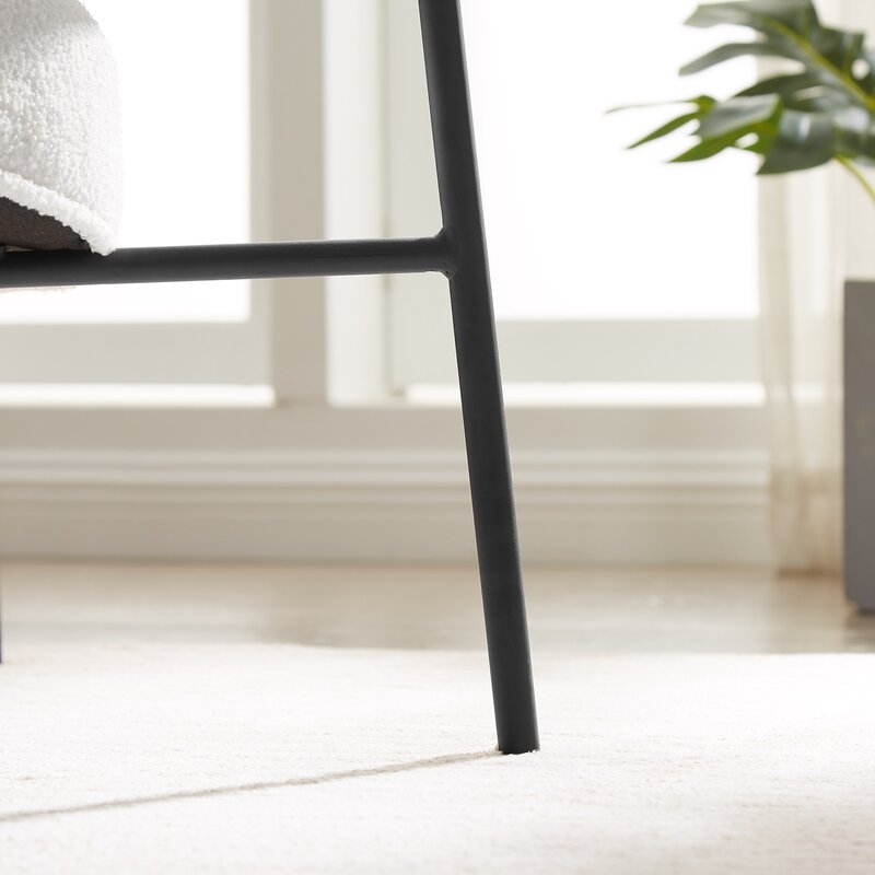 Kisha 29'' Wide Velvet Armchair and Ottoman - Image 3