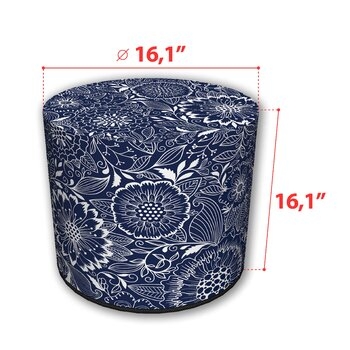 Round Ottoman Pouf Foot Stool With Great For Living Room And Bedroom - Image 2