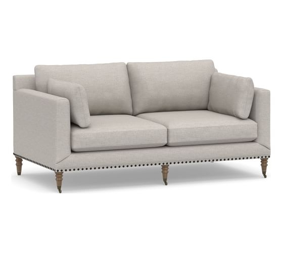 Tallulah Upholstered Loveseat 72", Down Blend Wrapped Cushions, Heathered Twill Stone - Image 0