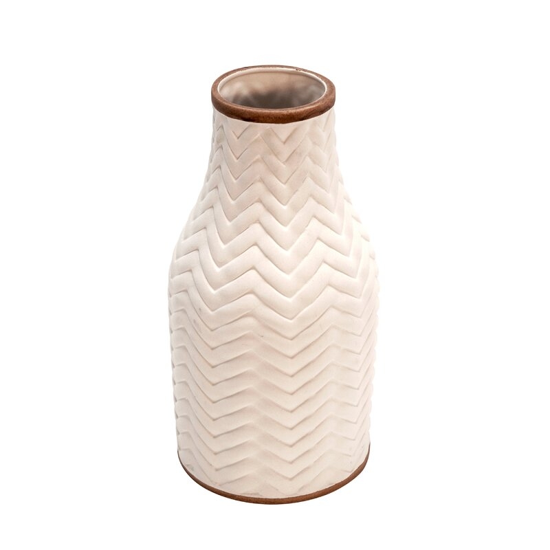 Kerner White 10" Ceramic Table Vase - Image 1