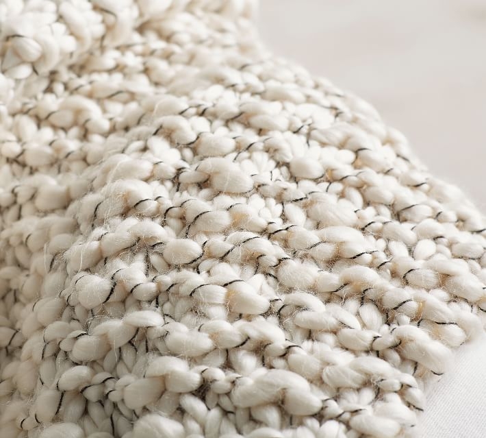 Colossal Chunky Hand-Knit Throw, 44" x 56", Beige - Image 2