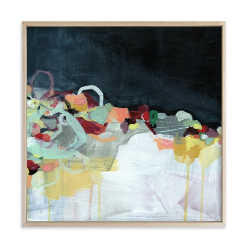 Abstract Landscape (Dark)-30x30" brass frame - Image 0