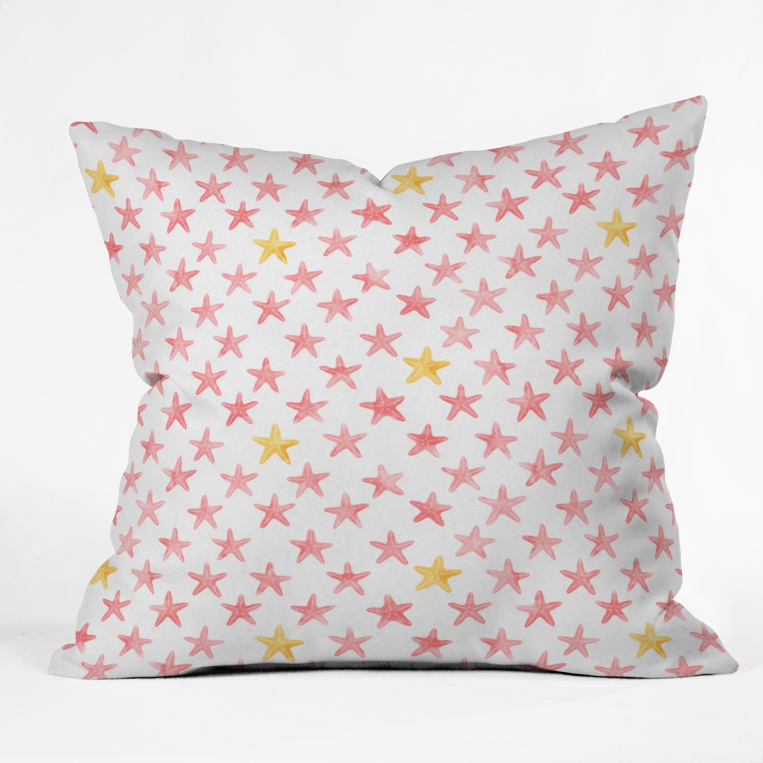 Starfish On Cream by Little Arrow Design Co - Indoor Throw Pillow 18" x 18" - Image 0