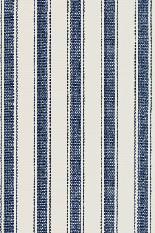 BLUE AWNING STRIPE WOVEN COTTON RUG - 6x9 - Image 0