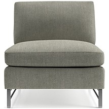 Tyson Armless Chair with Stainless Steel Base - Image 0