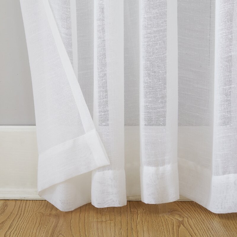 Akari Linen Blend Semi-Sheer Rod Pocket Curtain Panel - Image 1