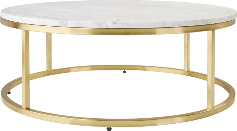 SMART ROUND MARBLE BRASS COFFEE TABLE - Image 1