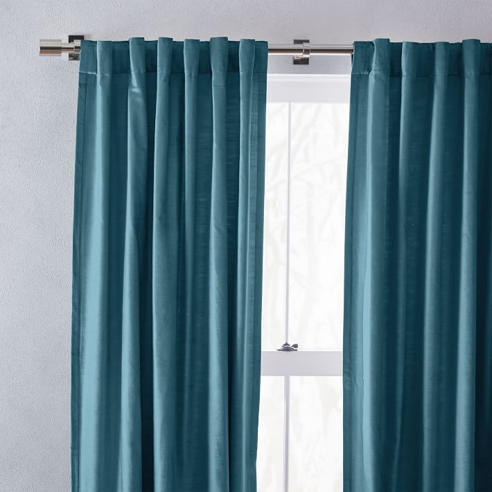 Luster Velvet Curtain, Regal Blue, 48"X84" - Image 2