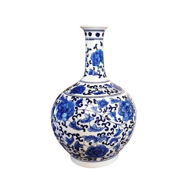 Otsego Ming Era Porcelain Floral Globular Table Vase - Image 2