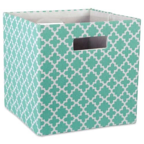 Cube Lattice Square Fabric Polyester Bin, 13x13 - Image 0