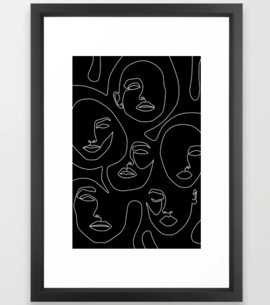 Faces in Dark Framed Art Print - Image 0