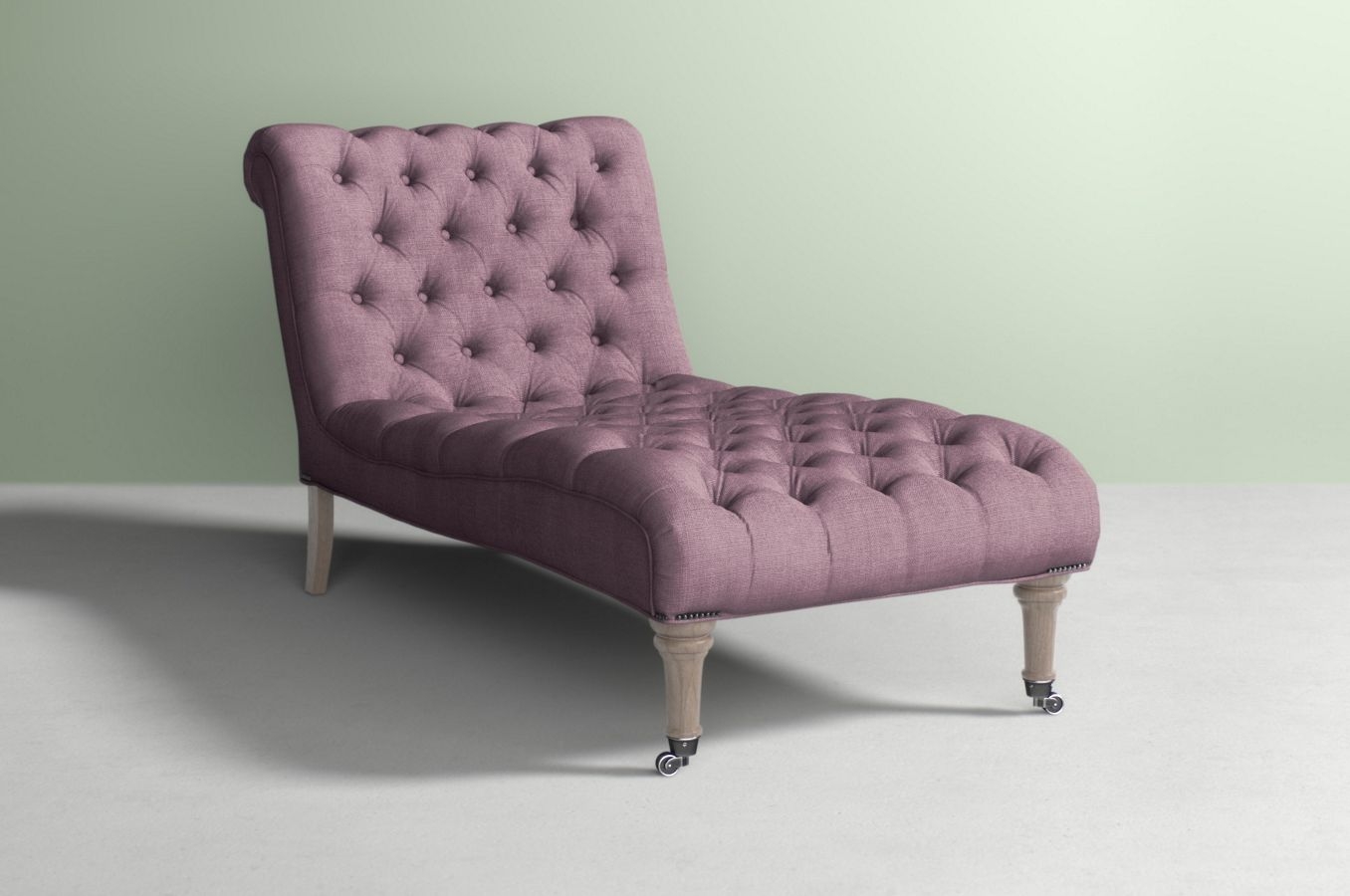 Orianna Chaise Belgian Linen in Lilac - Image 0