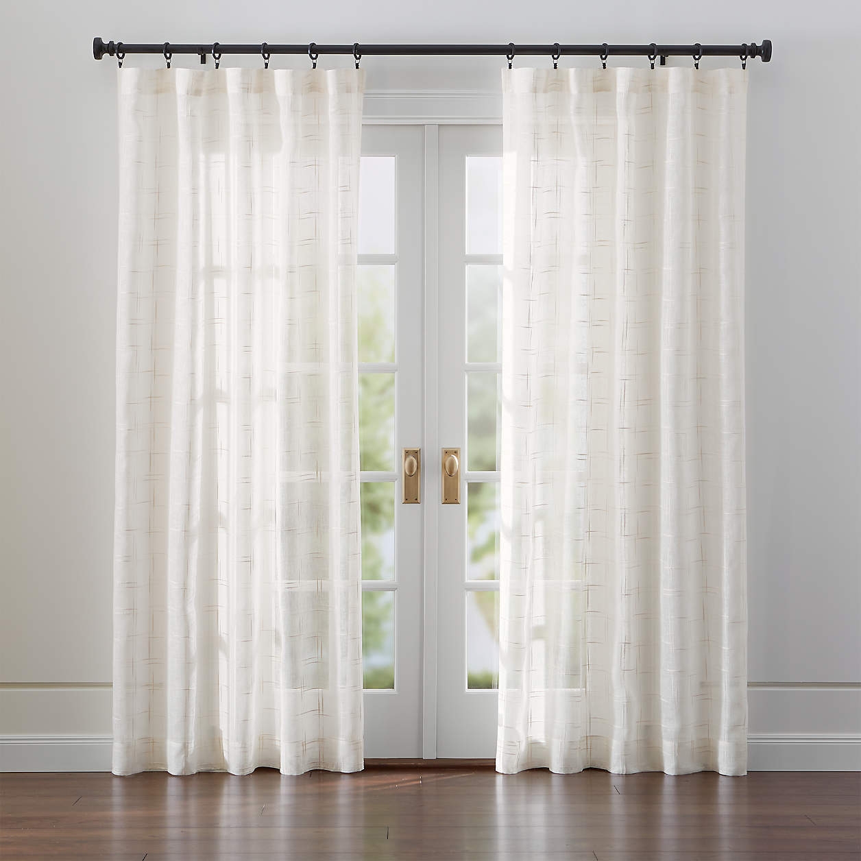 Briza Ivory Sheer Linen Curtains, 50" x 96" - Image 0