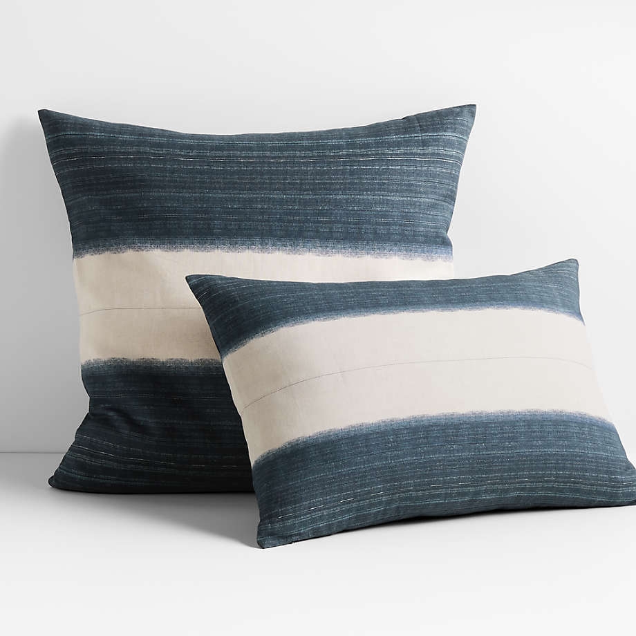 Littoral 23"x23" Two-Tone Navy Throw Pillow Cover - Image 1