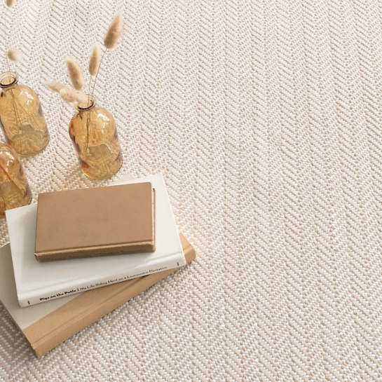 HERRINGBONE LINEN/WHITE INDOOR/OUTDOOR RUG / 9'x12'- Available to ship Mid December. - Image 1