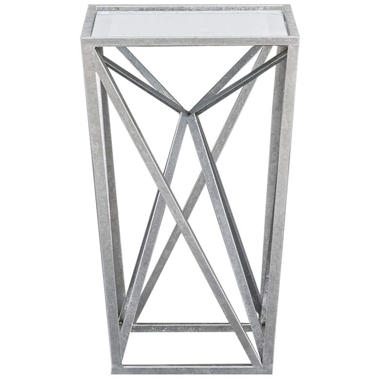Maxx 12 1/4" Wide Silver Leaf Mirrored Angular Accent Table - Style # 85T80 - Image 2