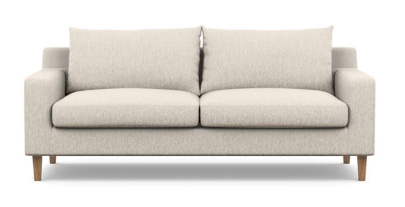 Sloan Sofa 83" with Wheat Fabric and Oiled Walnut with Natural Oak legs, - Image 0