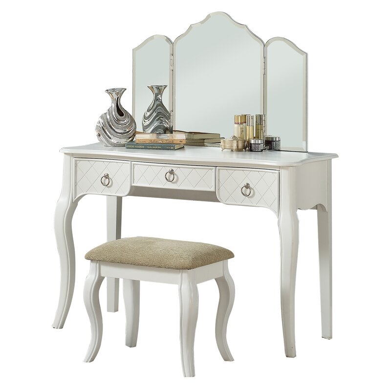 Caden Tri Fold Vanity Set with Mirror - Image 1