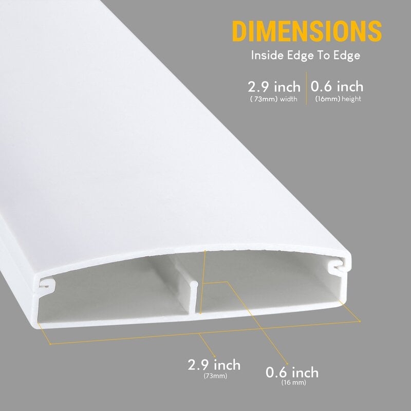 TV Cable Concealer II Cord Cover Raceway Kit - Image 0