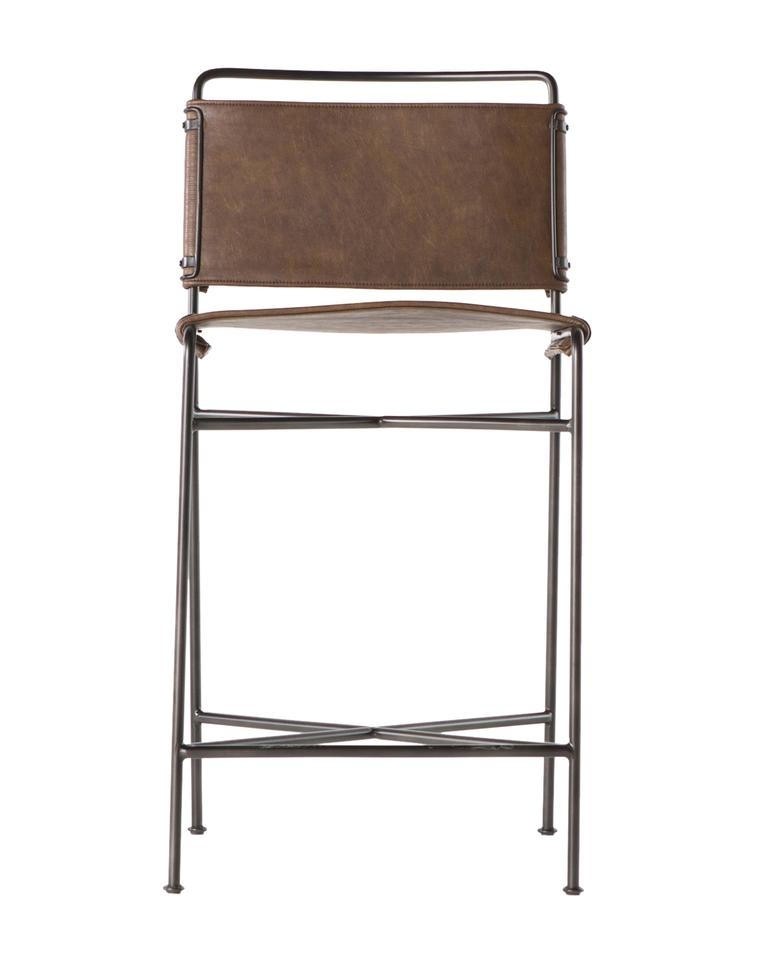 MOORE COUNTER STOOL, DISTRESSED BROWN - Image 0