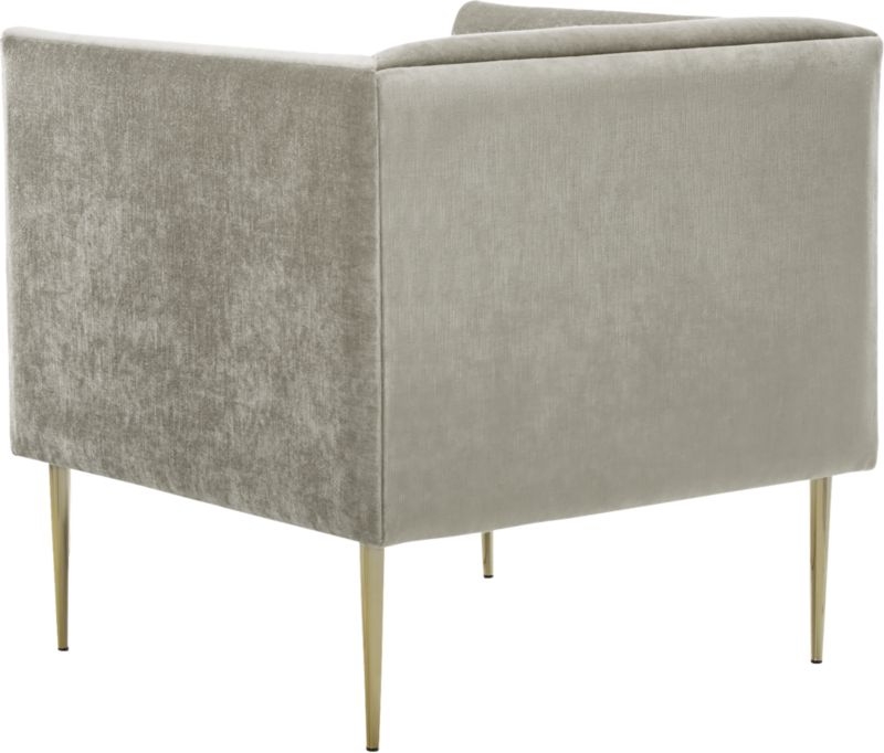 Marais Shadow Grey Velvet Armchair with Brass Legs - Image 5