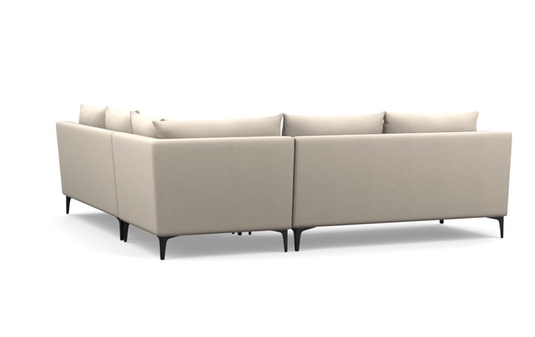 Sloan Corner Sectional Sofa - Natural- Heavy Cloth - Matte Black Sloan L Leg - 105" - Image 2