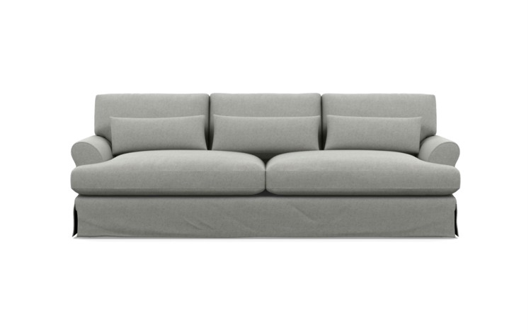 Maxwell Slipcovered Sofa in Ecru Fabric with Matte Black with Brass Cap legs - Image 0