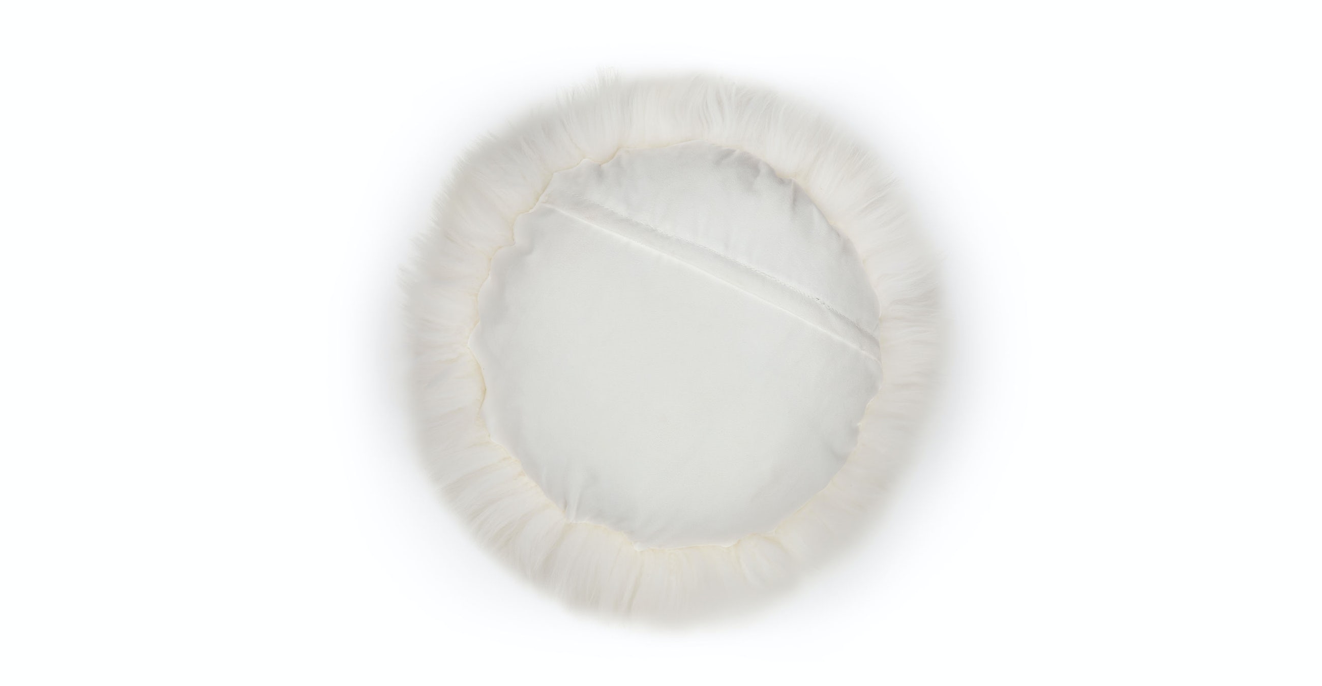Lanna Ivory Round Sheepskin Pillow - Image 3