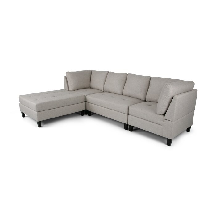 Hollin Reversible Sectional with Ottoman , Beige - Image 3