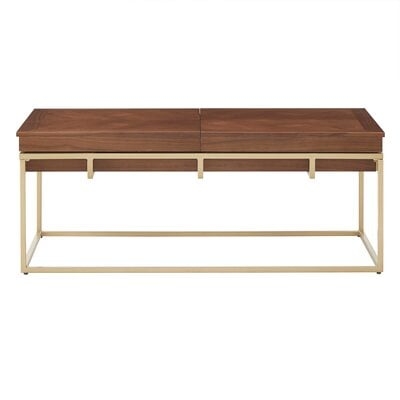 Hevyn Rectangular Coffee Table With Metal Base - Image 0