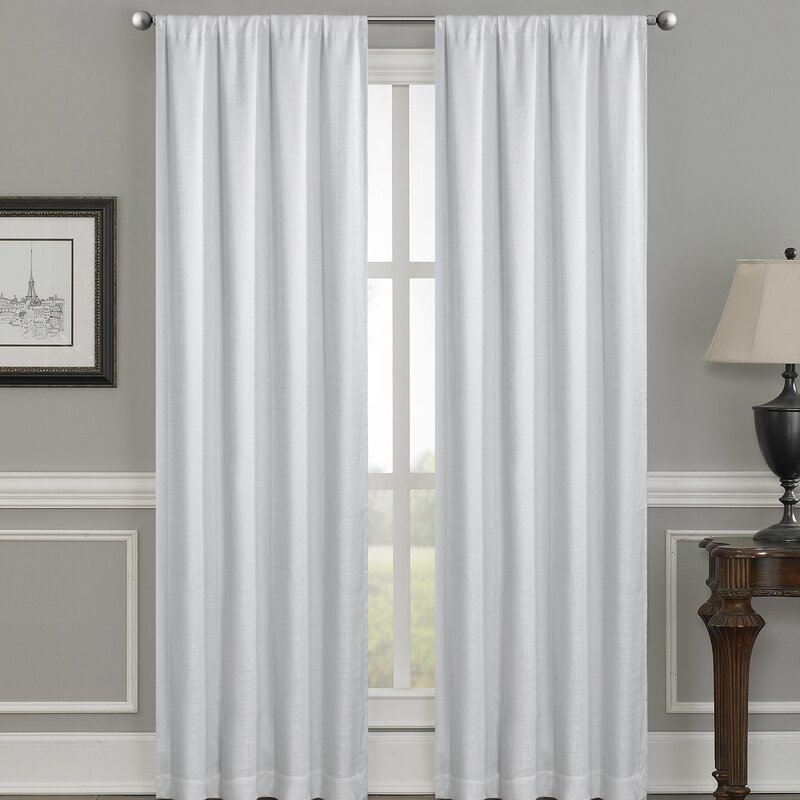 Morelli Solid Color Max Blackout Thermal Rod Pocket Curtain Panel / White - Image 0