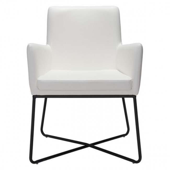 Marcel Chair, White Faux Leather - Image 1