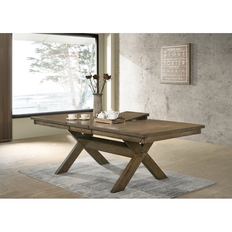 Poe Cross-buck Extendable Dining Table - Image 4
