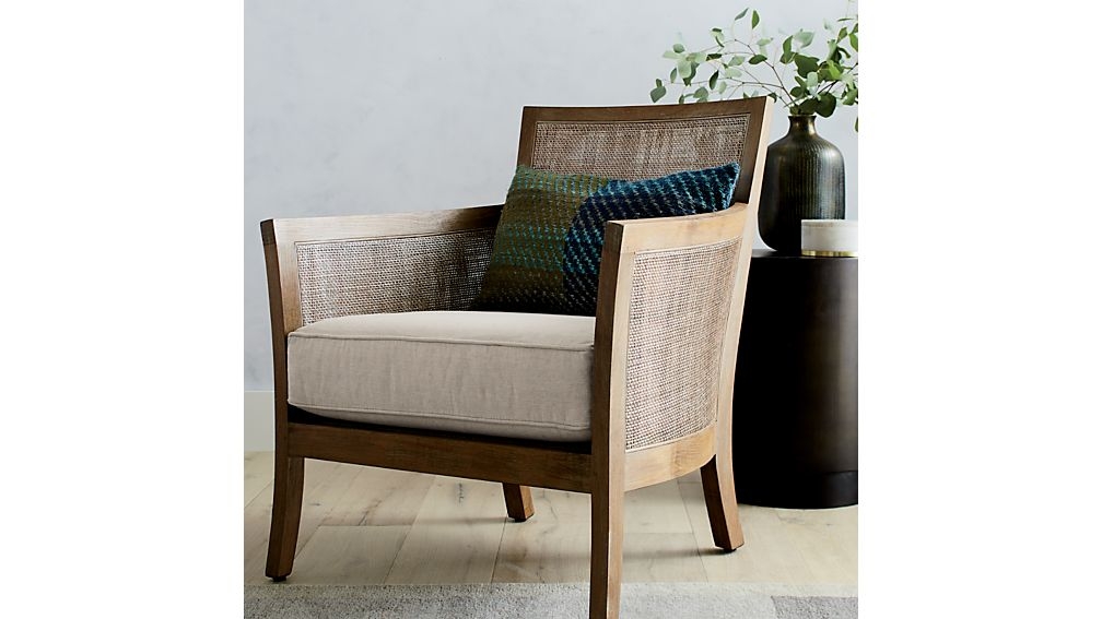 Blake Grey Wash Chair with Fabric Cushion - Image 1