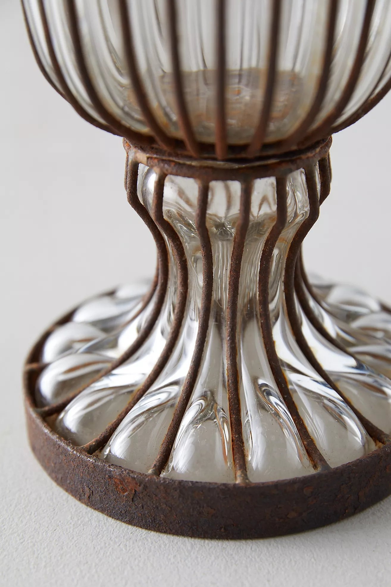 Fluted Glass + Iron Vase - Image 3