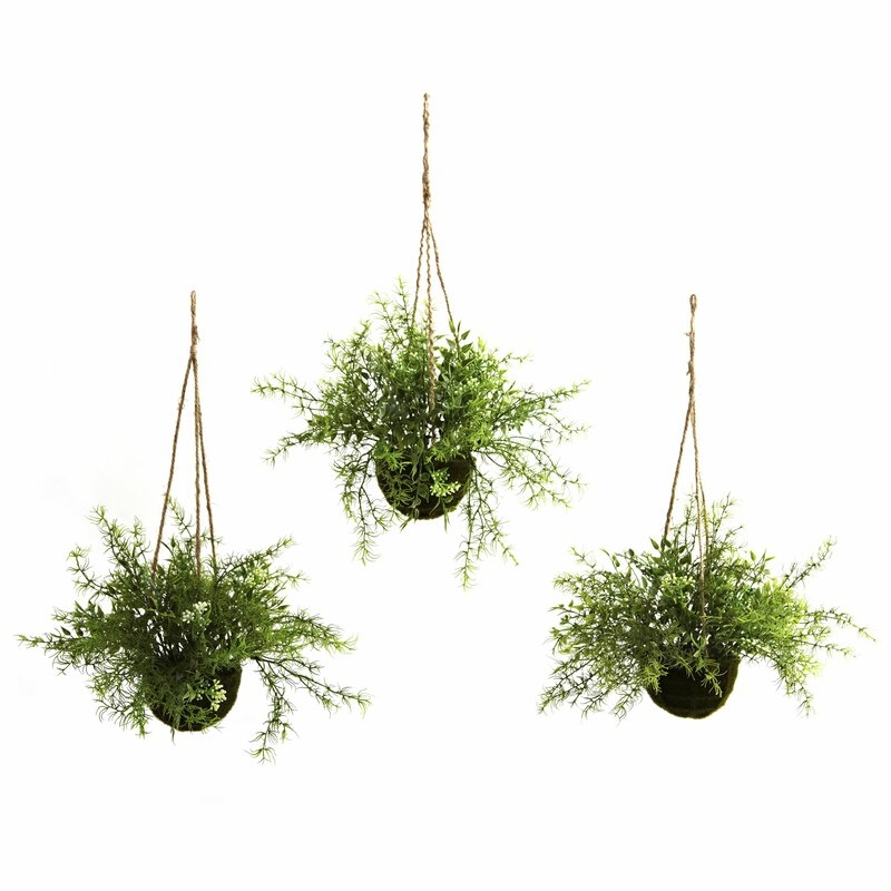 3 Artificial Foliage Plant in Basket Set - Image 0