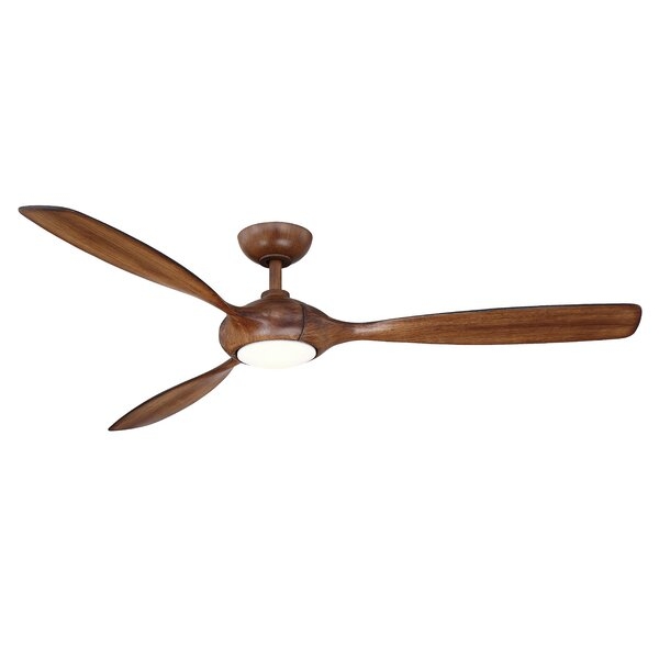 Walnut 60" Lucerne 3 Blade LED Ceiling Fan with Remote, Light Kit Included - Image 0