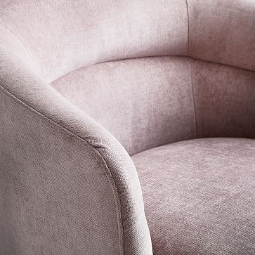 Viv Swivel Chair, Light Pink, Distressed Velvet, Individual - Image 1