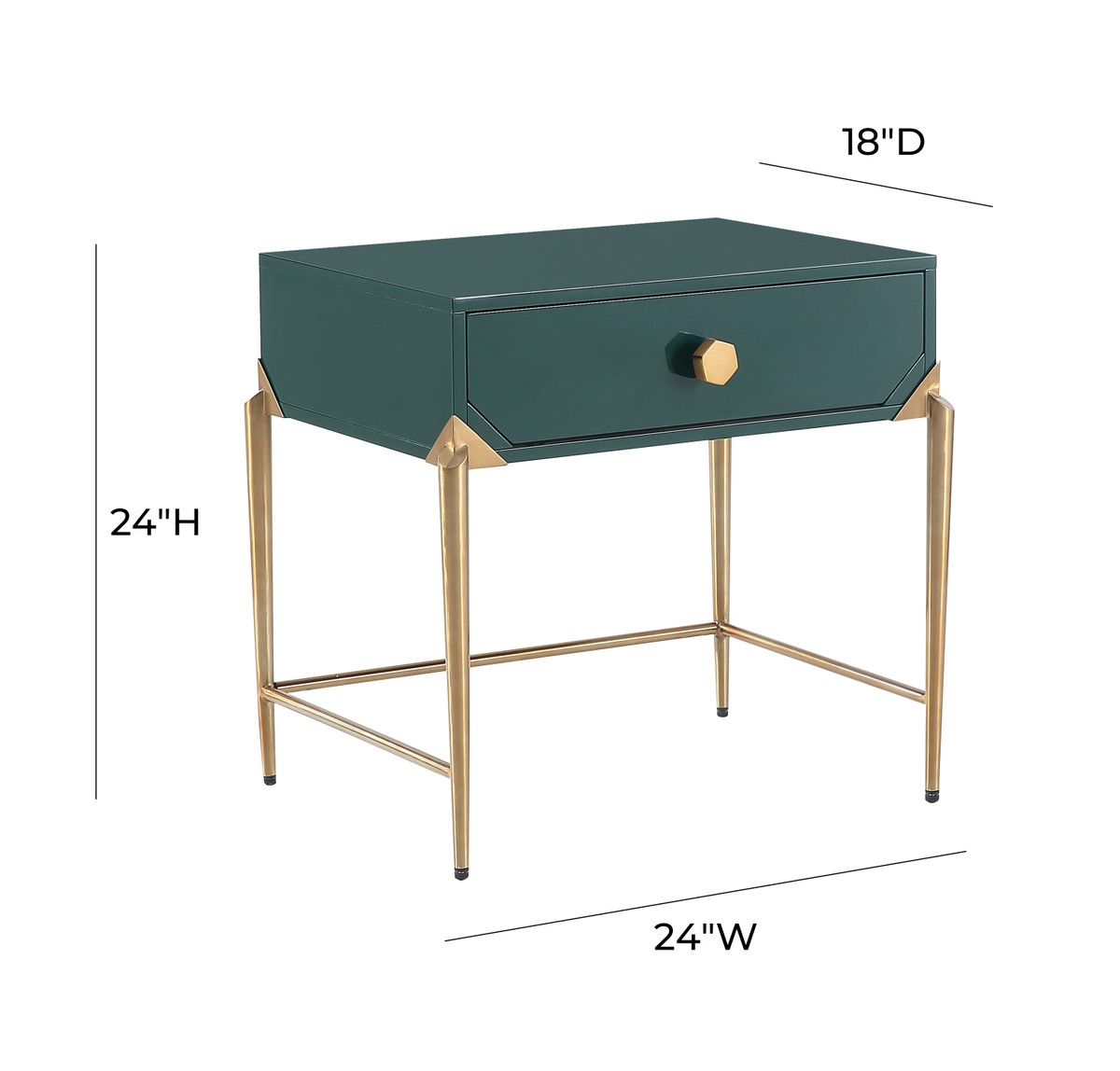 Camryn Green Lacquer Side Table - Image 2