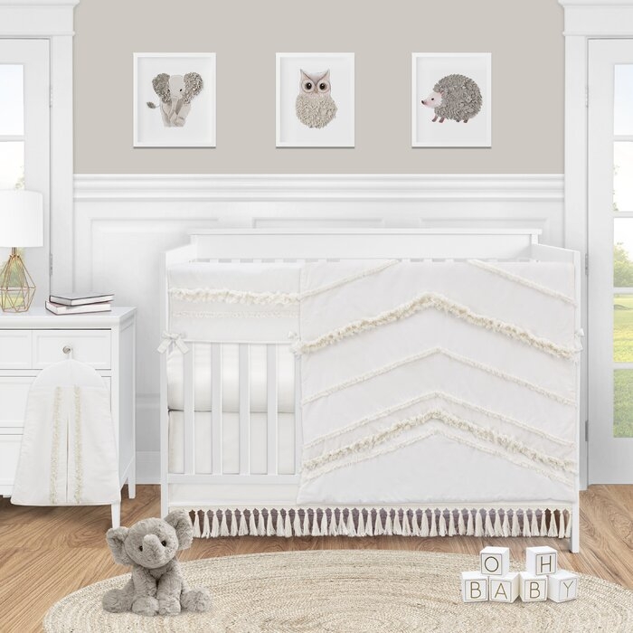 Fringe 5 Piece Crib Bedding Set - Image 0