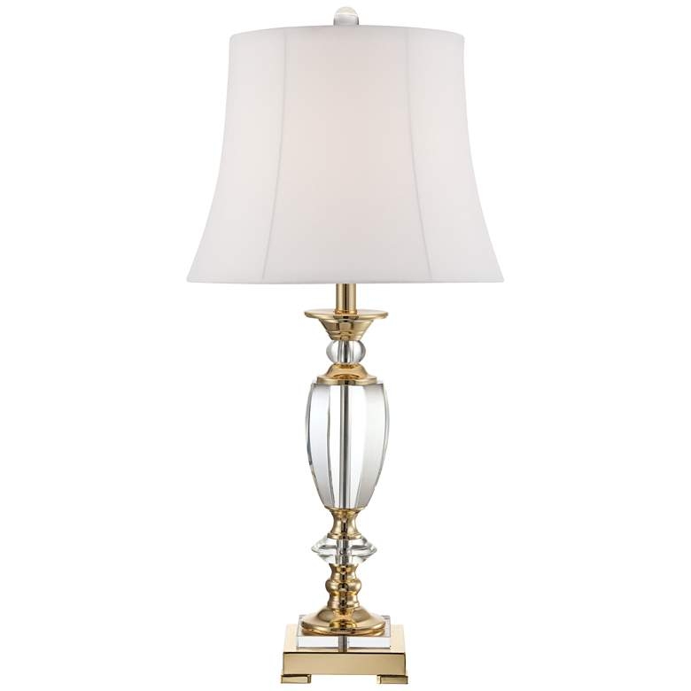 Vienna Full Spectrum Crystal and Brass Lamp with Table Top Dimmer - Style # 89K60 - Image 0