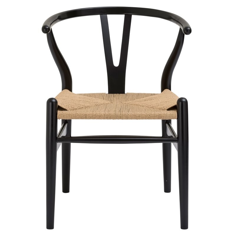 Mistana Dayanara Solid Wood Slat Back Dining Chair in Black - Image 0