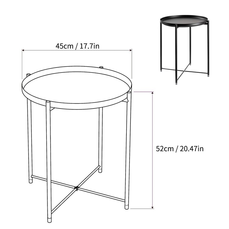 Otwell Steel Tray Top Cross Legs End Table - Image 4