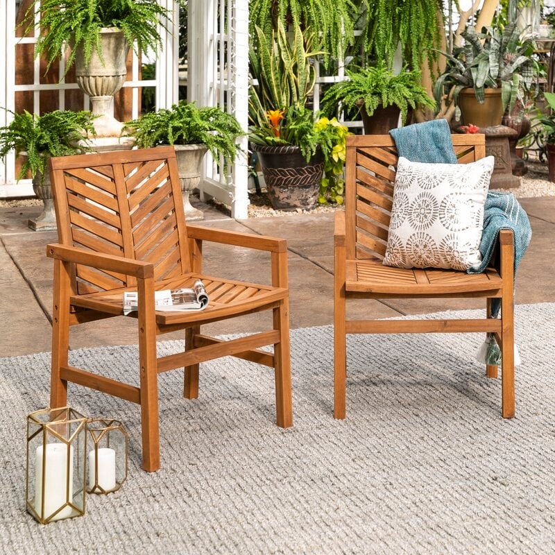 Harbison Acacia Patio Dining Armchair (Set of 2) - Image 1