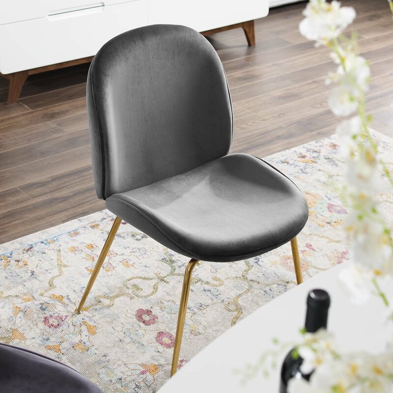 Jaynes Upholstered Velvet Side Chair - Image 2