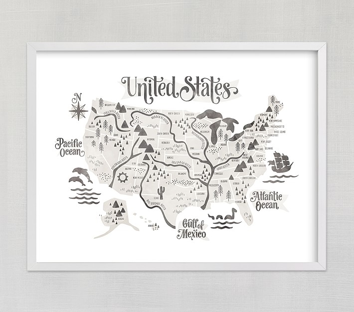 Pirate Map Wall Art by Minted(R), Gray, 40x30 - Image 0