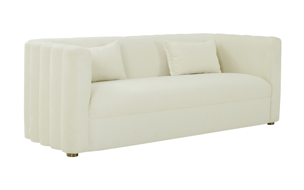 Callie Cream Velvet Sofa - Image 0
